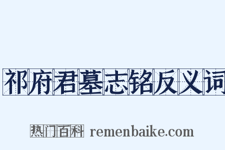 祁府君墓志铭反义词是什么意思的图片